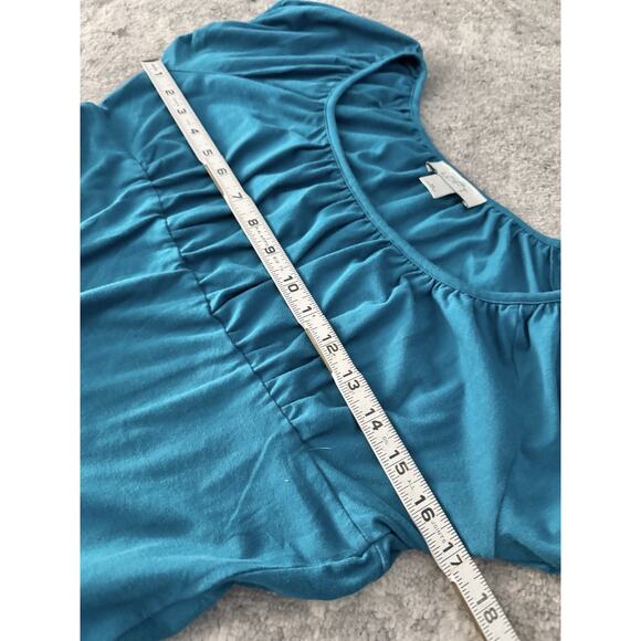 Y2K 90s Babydoll Milkmaid Top Teal Empire Waist Retro Loft Women’s Medium - Picture 6 of 7